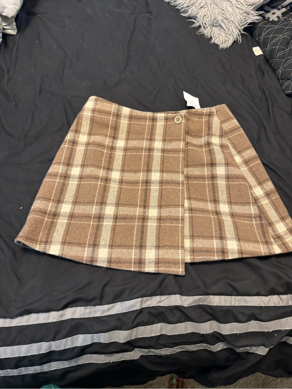 Brown Plaid A-Line Skirt - Brand